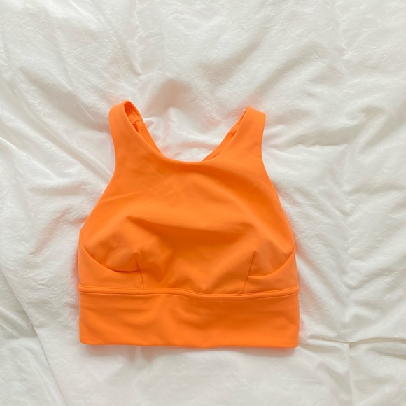 Lululemon Wunder Train Longline Bra Medium Support, C/D Cup- Orange Frappe - Picture 2 of 4